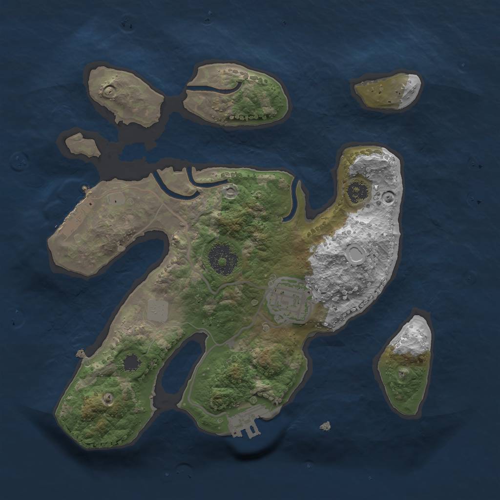 Rust Map: Procedural Map, Size: 2500, Seed: 123123, 8 Monuments