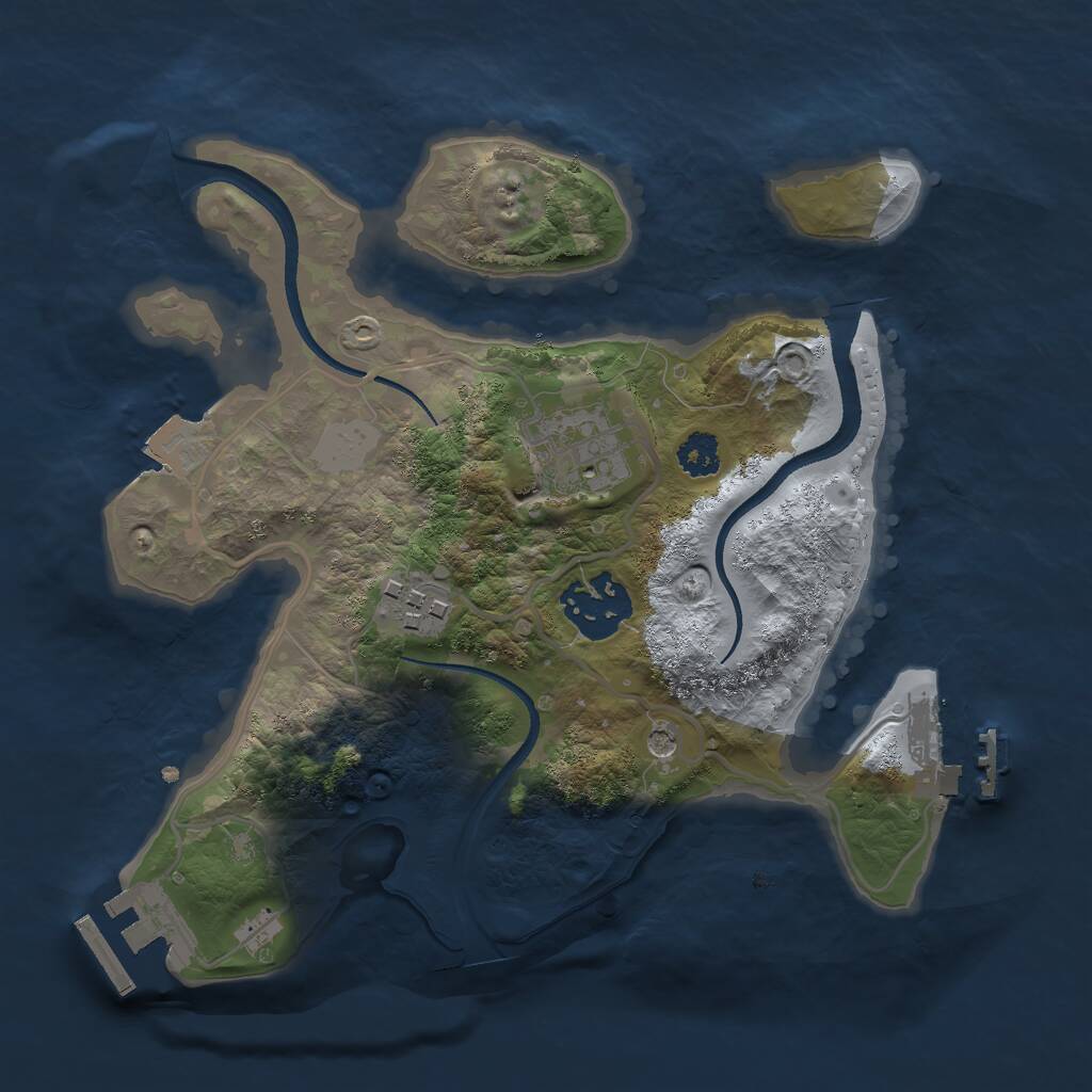 Rust Map: Procedural Map, Size: 2500, Seed: 123123, 7 Monuments