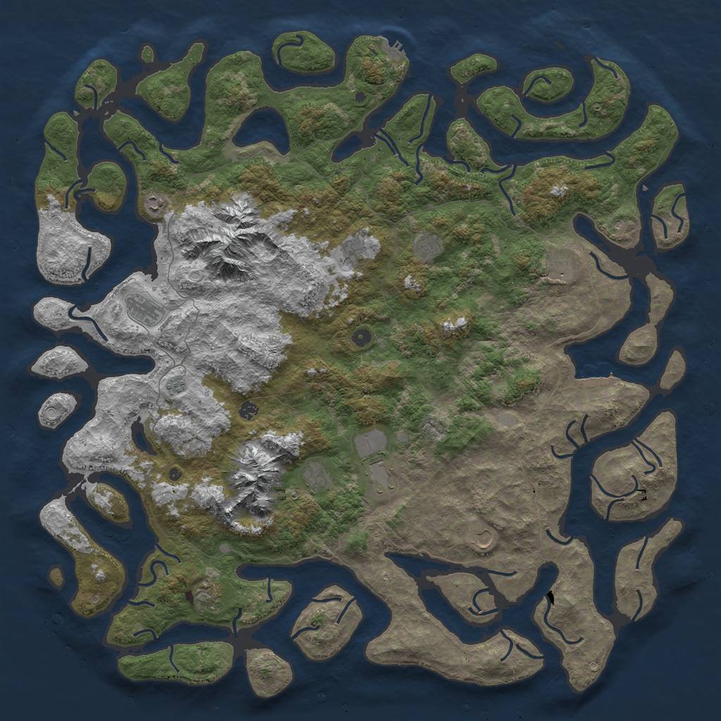Rust Map: Procedural Map, Size: 6000, Seed: 125126, 19 Monuments