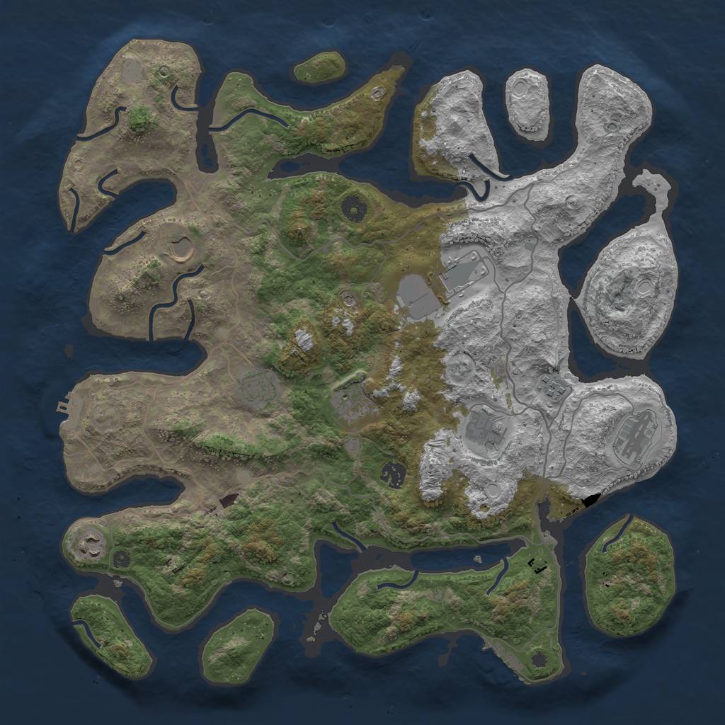 Rust Map: Procedural Map, Size: 4250, Seed: 45642099, 17 Monuments