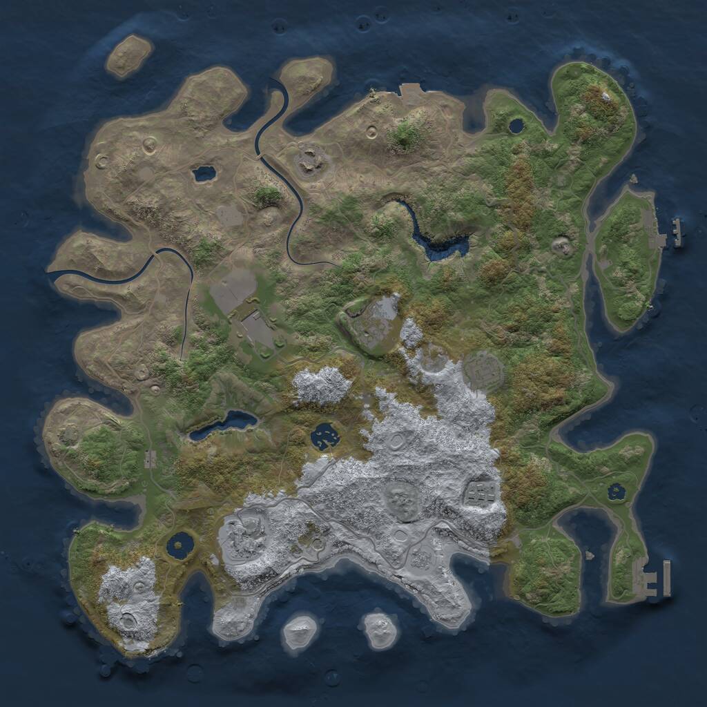 Rust Map: Procedural Map, Size: 4000, Seed: 357739, 13 Monuments