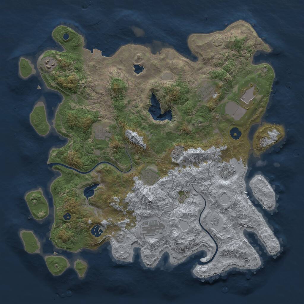 Rust Map: Procedural Map, Size: 4000, Seed: 290770, 12 Monuments