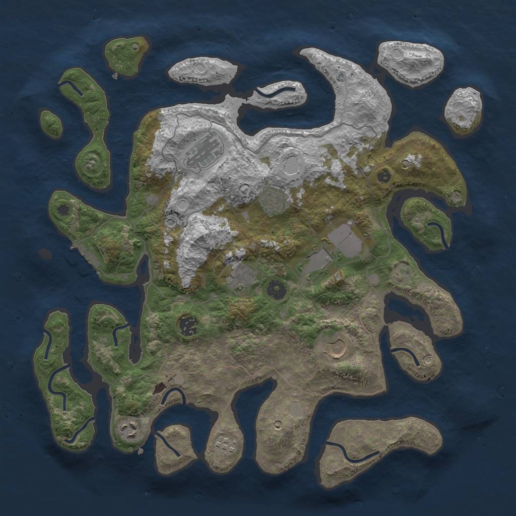 Rust Map: Procedural Map, Size: 4000, Seed: 604685, 15 Monuments