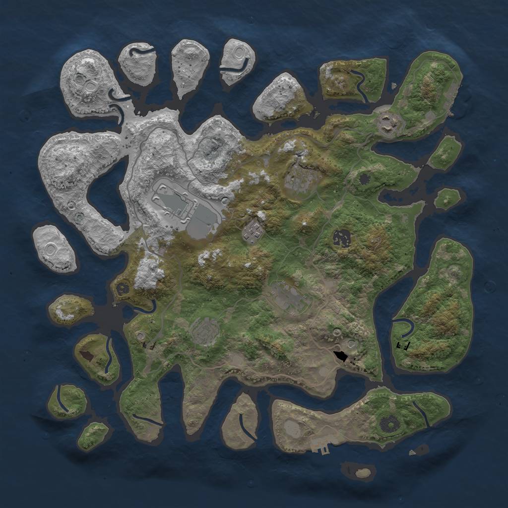 Rust Map: Procedural Map, Size: 4000, Seed: 521757, 15 Monuments