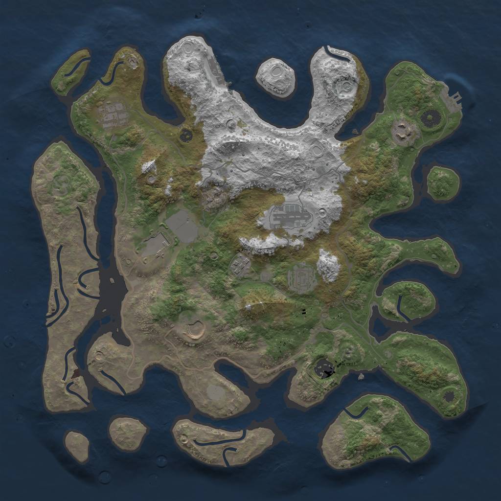 Rust Map: Procedural Map, Size: 4000, Seed: 295760, 16 Monuments