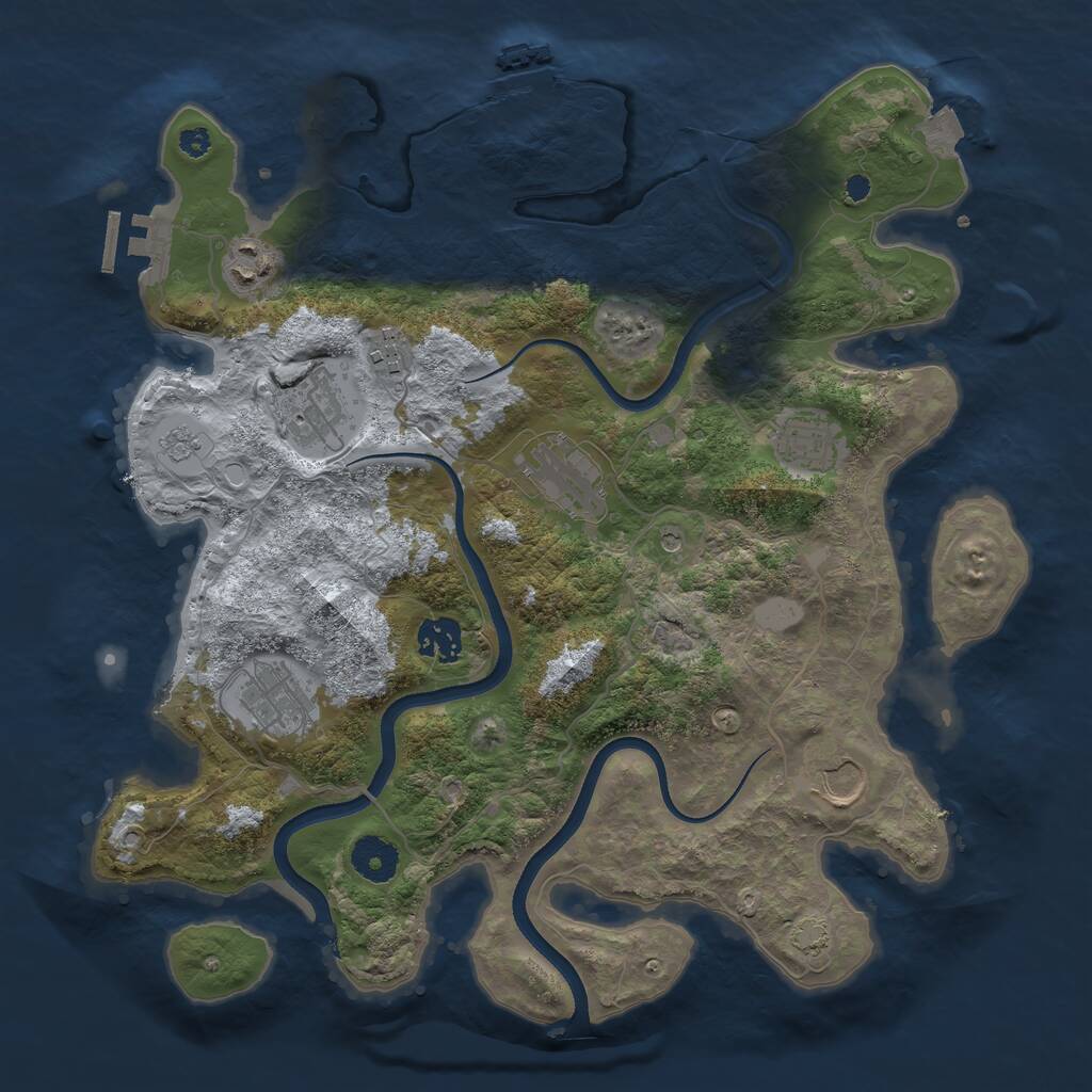 Rust Map: Procedural Map, Size: 3550, Seed: 322858, 14 Monuments