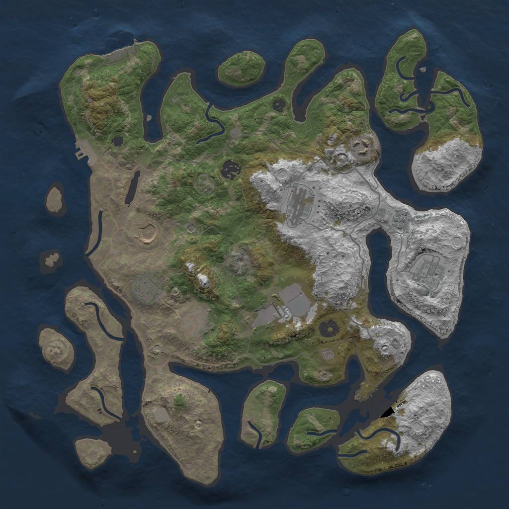 Rust Map: Procedural Map, Size: 4000, Seed: 256478, 17 Monuments