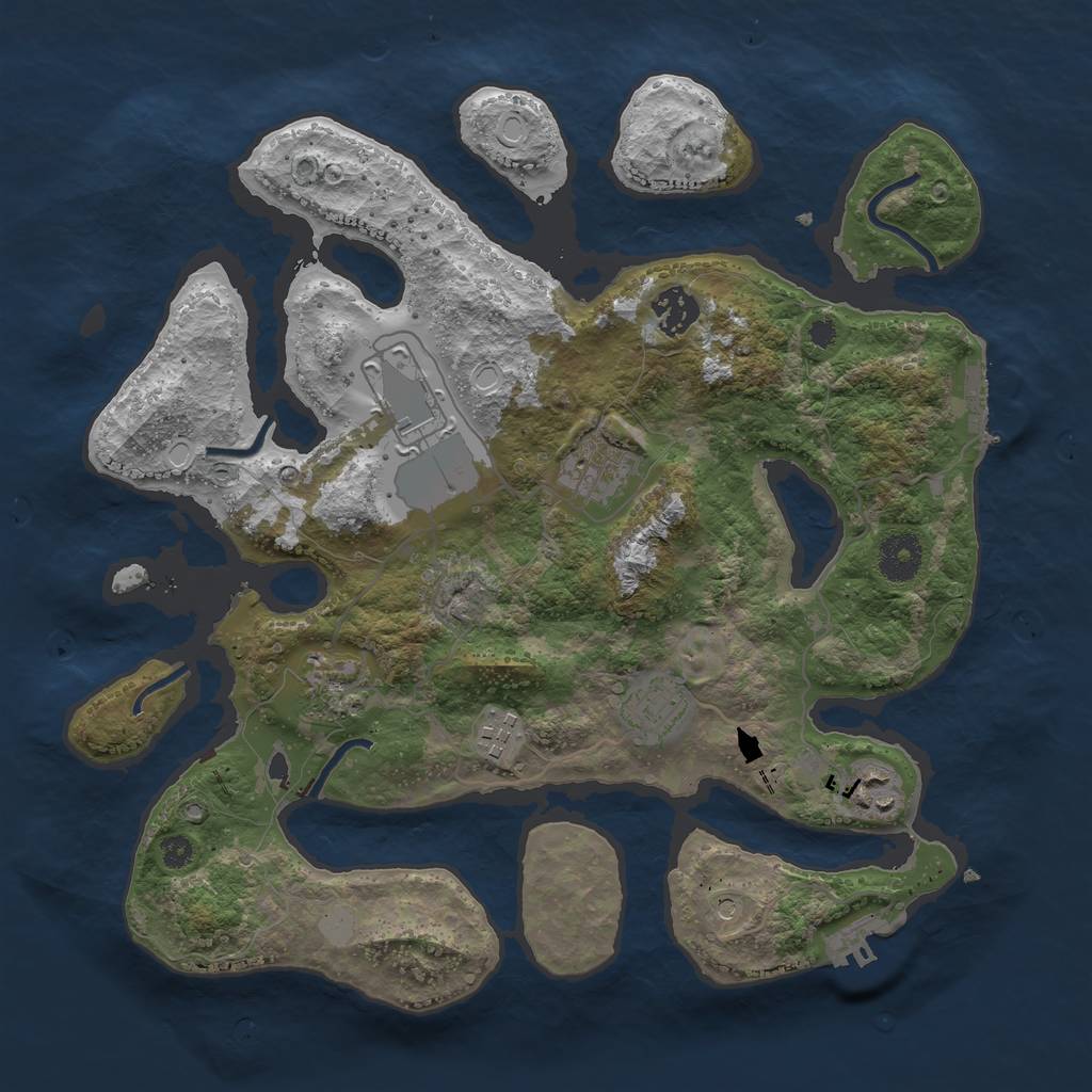 Rust Map: Procedural Map, Size: 3500, Seed: 6934750, 15 Monuments