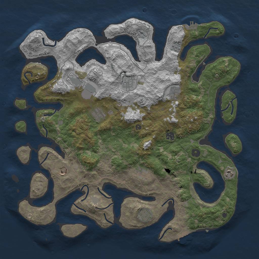 Rust Map: Procedural Map, Size: 4500, Seed: 859407845, 18 Monuments