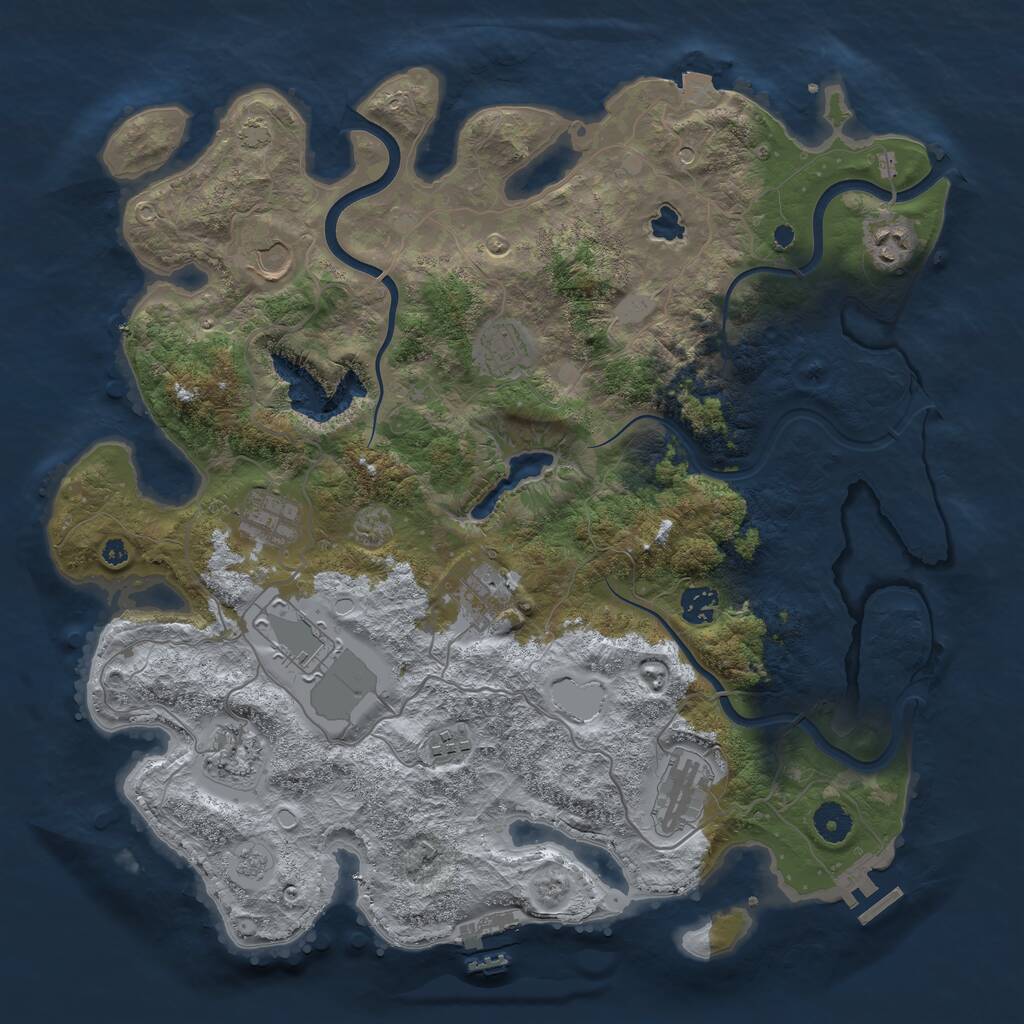 Rust Map: Procedural Map, Size: 4000, Seed: 126558, 16 Monuments