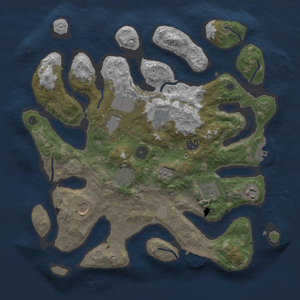 Rust Map: Procedural Map, Size: 3550, Seed: 752462, 16 Monuments
