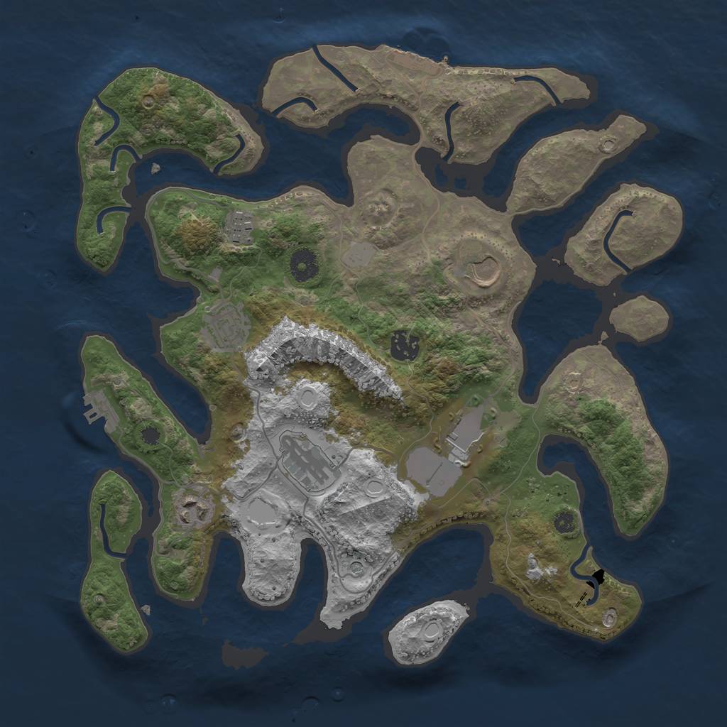 Rust Map: Procedural Map, Size: 3550, Seed: 904368, 15 Monuments