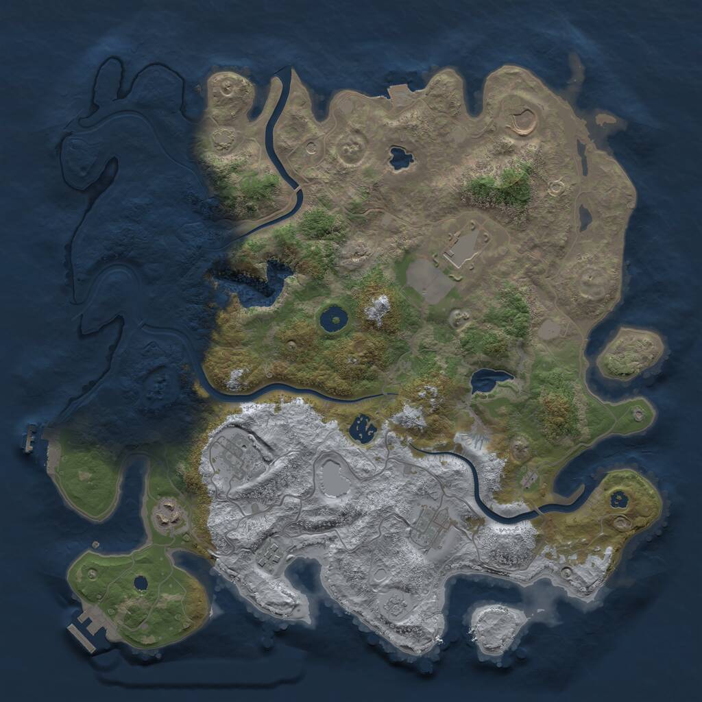 Rust Map: Procedural Map, Size: 4000, Seed: 509117, 13 Monuments