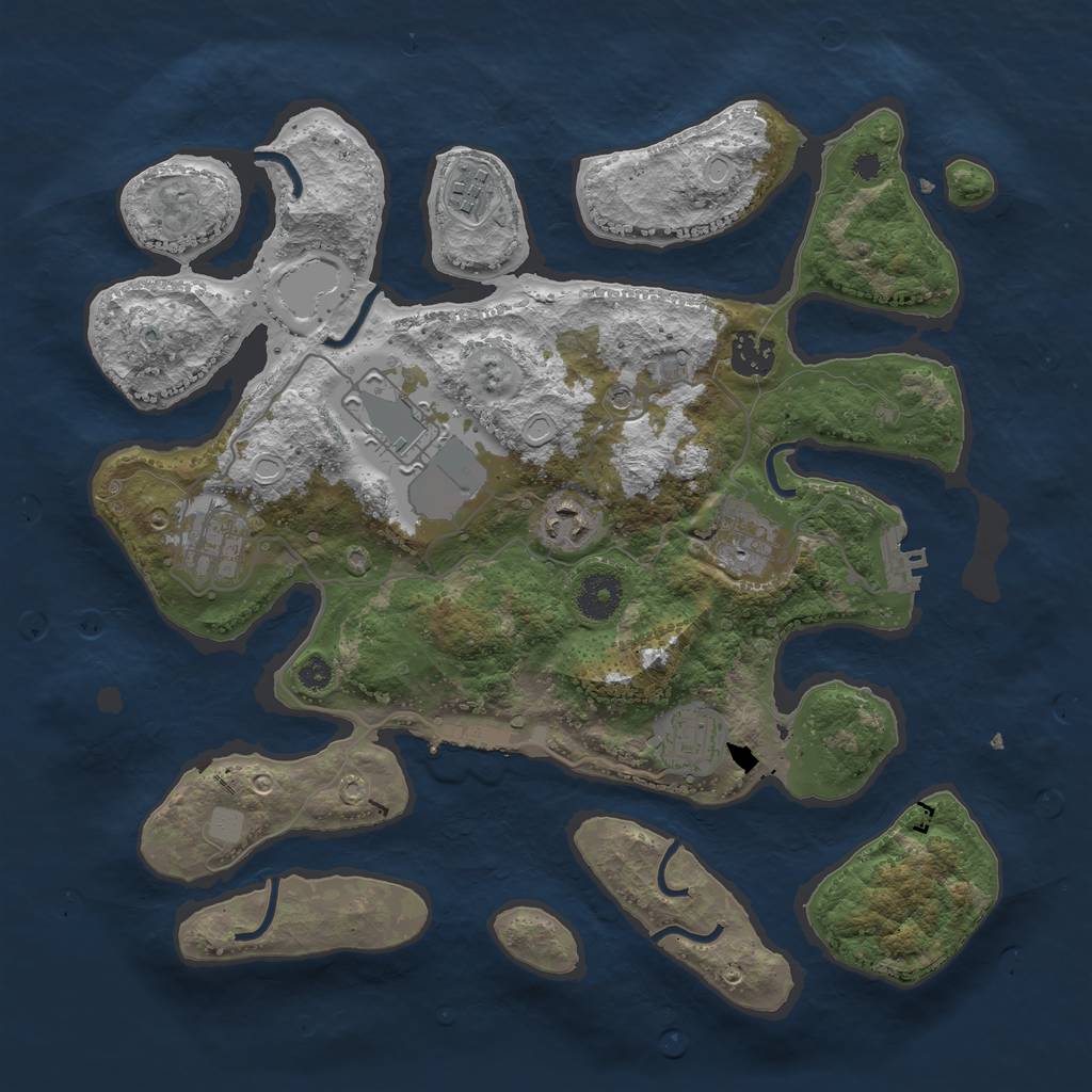 Rust Map: Procedural Map, Size: 3550, Seed: 677386, 15 Monuments