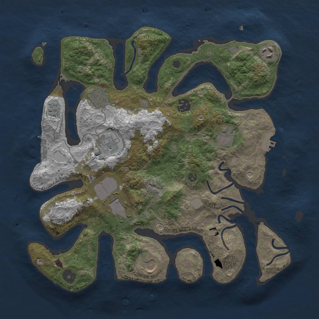 Rust Map: Procedural Map, Size: 3550, Seed: 482832, 16 Monuments