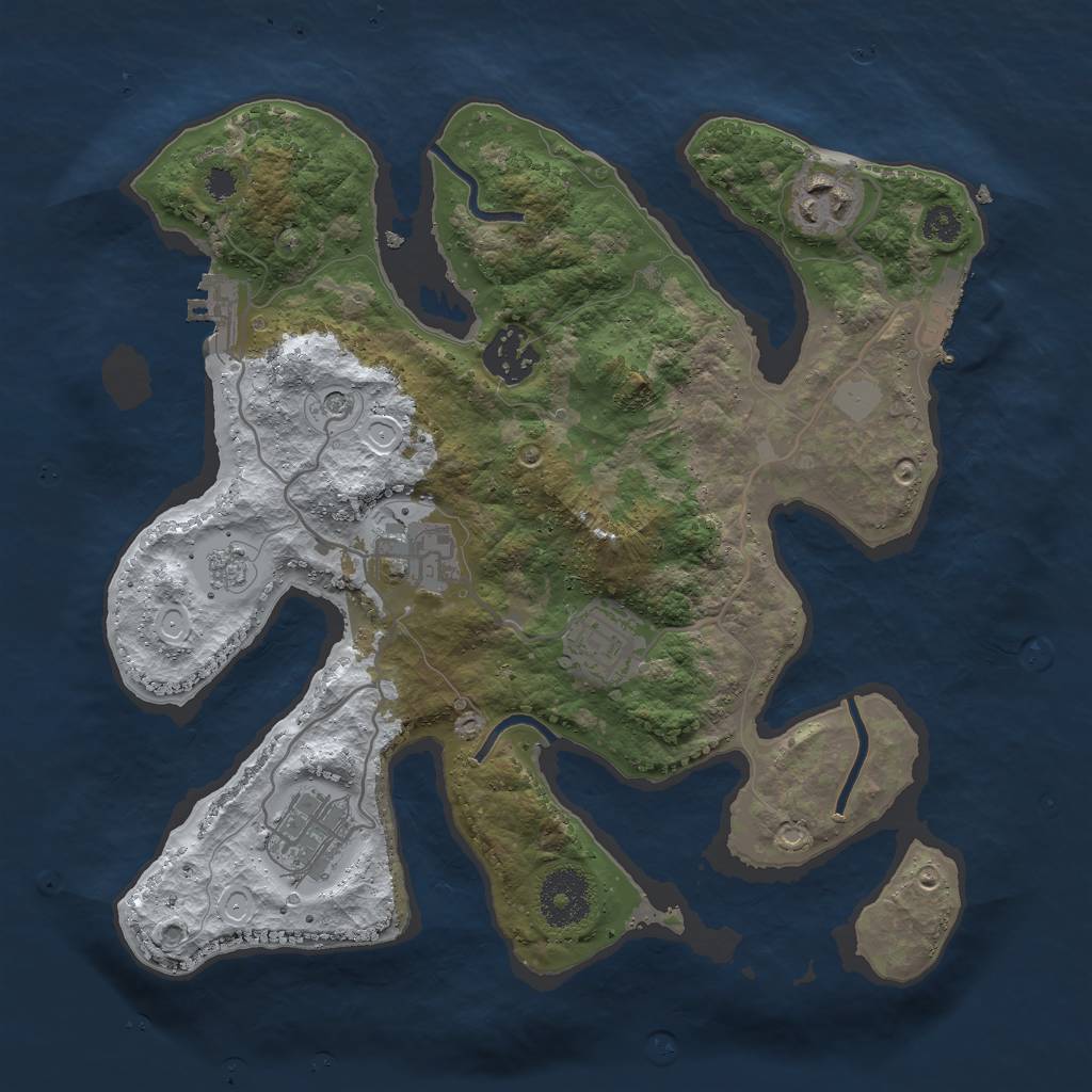 Rust Map: Procedural Map, Size: 3000, Seed: 363256886, 14 Monuments