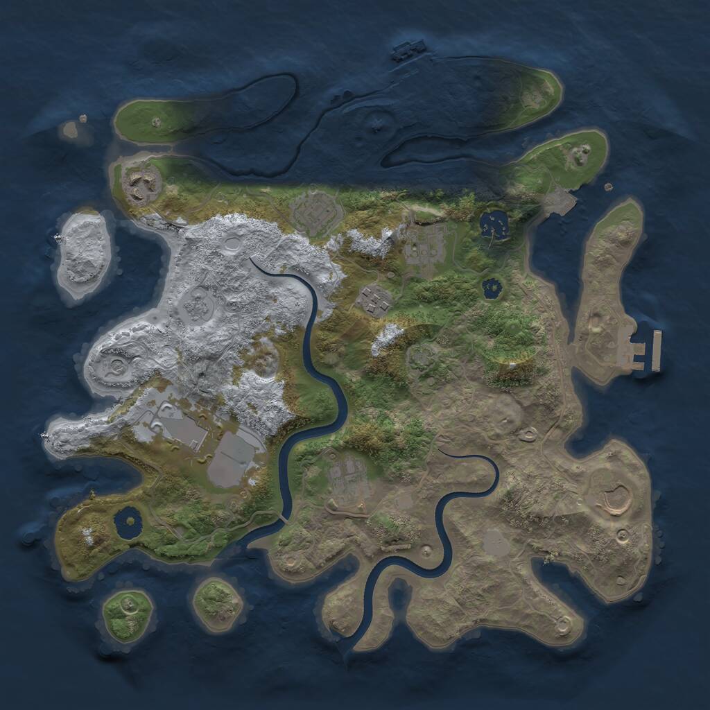 Rust Map: Procedural Map, Size: 3500, Seed: 2600, 14 Monuments