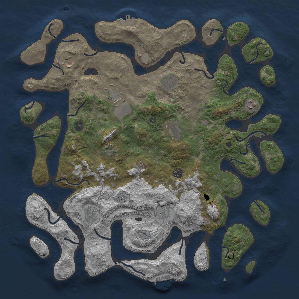 Rust Map: Procedural Map, Size: 4500, Seed: 990510057, 18 Monuments
