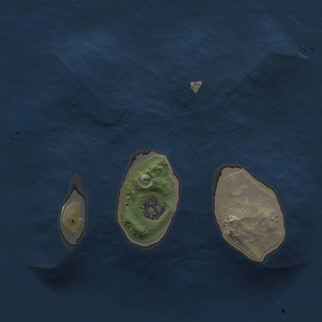 Rust Map: Procedural Map, Size: 1400, Seed: 345971, 4 Monuments