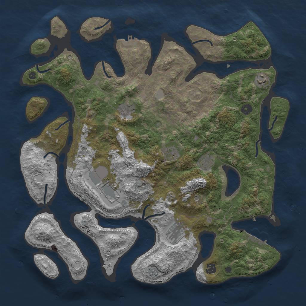 Rust Map: Procedural Map, Size: 4250, Seed: 30543, 16 Monuments