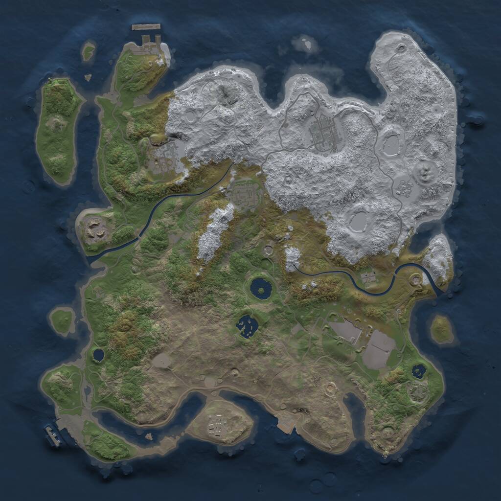 Rust Map: Procedural Map, Size: 3550, Seed: 172748, 13 Monuments