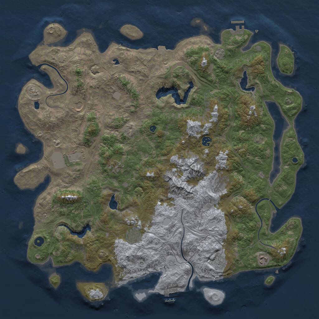 Rust Map: Procedural Map, Size: 5000, Seed: 2034734109, 15 Monuments