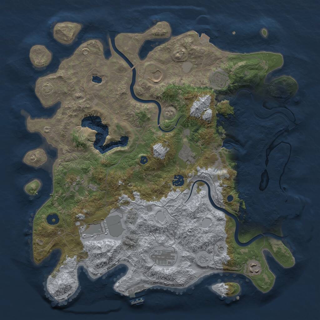 Rust Map: Procedural Map, Size: 4000, Seed: 644623, 15 Monuments