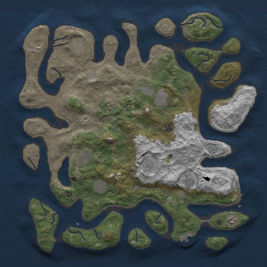 Rust Map: Procedural Map, Size: 4500, Seed: 425608150, 19 Monuments