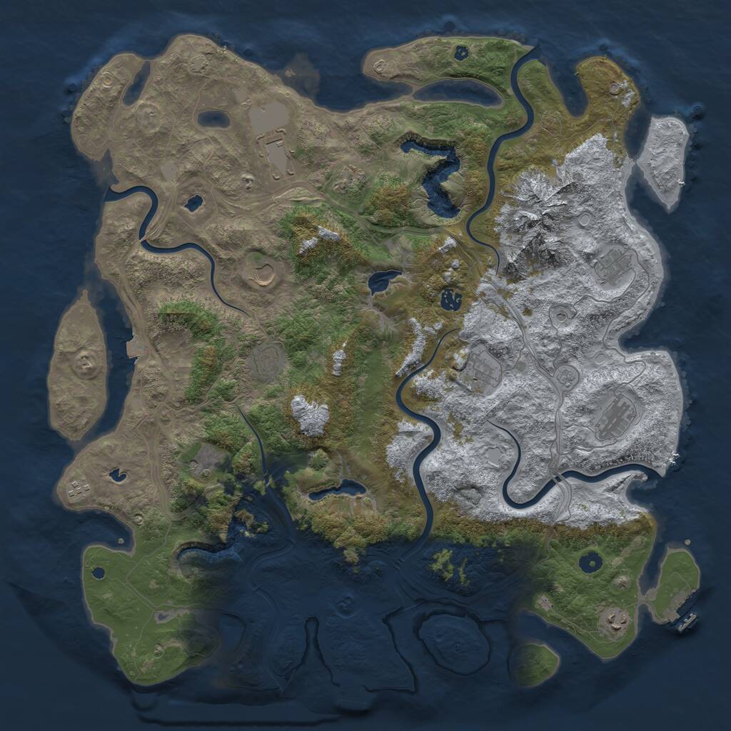Rust Map: Procedural Map, Size: 5000, Seed: 235673465, 17 Monuments