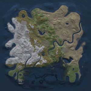 Thumbnail Rust Map: Procedural Map, Size: 4000, Seed: 836429099, 14 Monuments