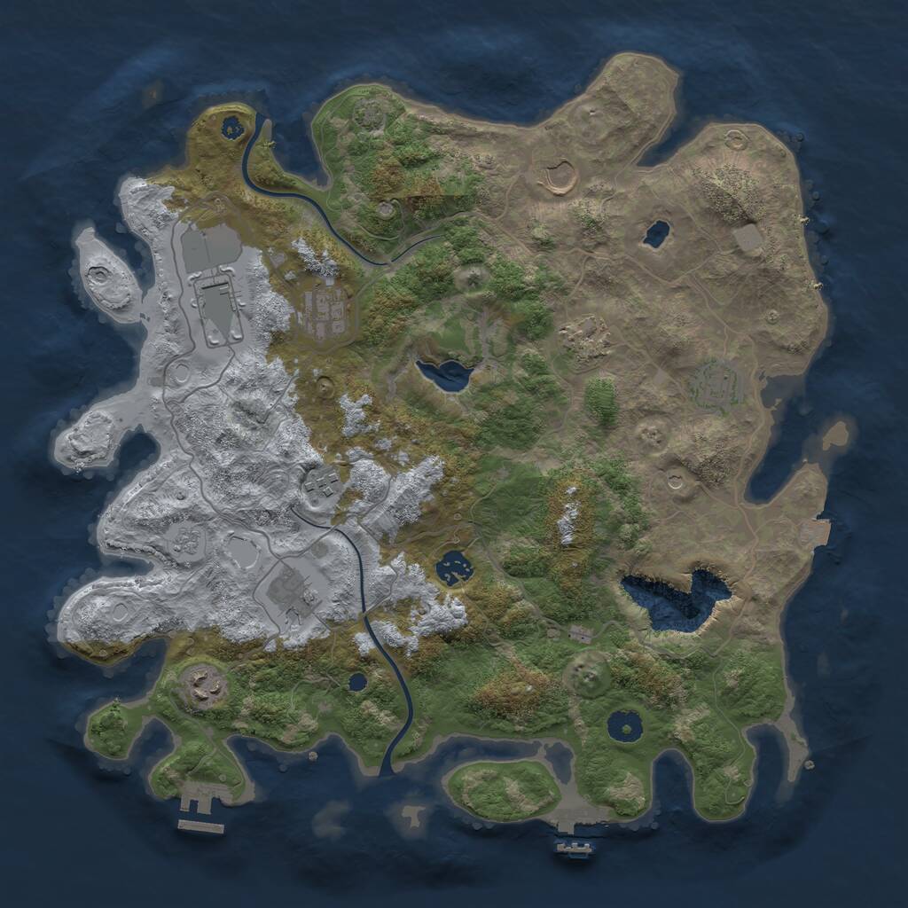 Rust Map: Procedural Map, Size: 4000, Seed: 836429099, 15 Monuments