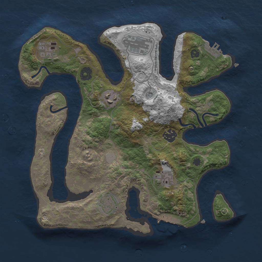 Rust Map: Procedural Map, Size: 3000, Seed: 579632, 14 Monuments