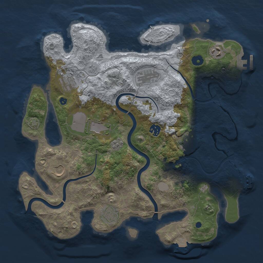 Rust Map: Procedural Map, Size: 3550, Seed: 532717, 15 Monuments