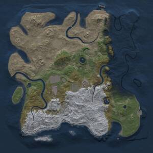 Thumbnail Rust Map: Procedural Map, Size: 3850, Seed: 1441191957, 11 Monuments