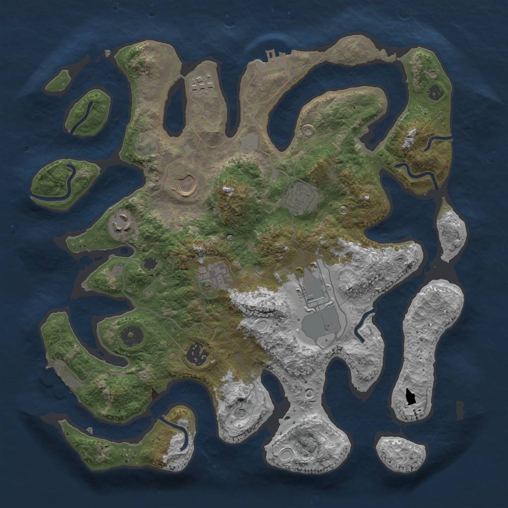 Rust Map: Procedural Map, Size: 3550, Seed: 933715, 15 Monuments