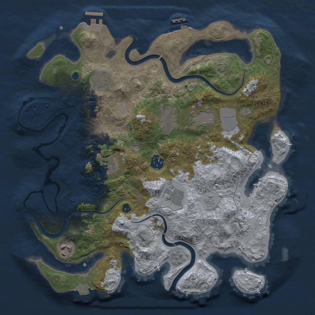 Rust Map: Procedural Map, Size: 3550, Seed: 933715, 15 Monuments