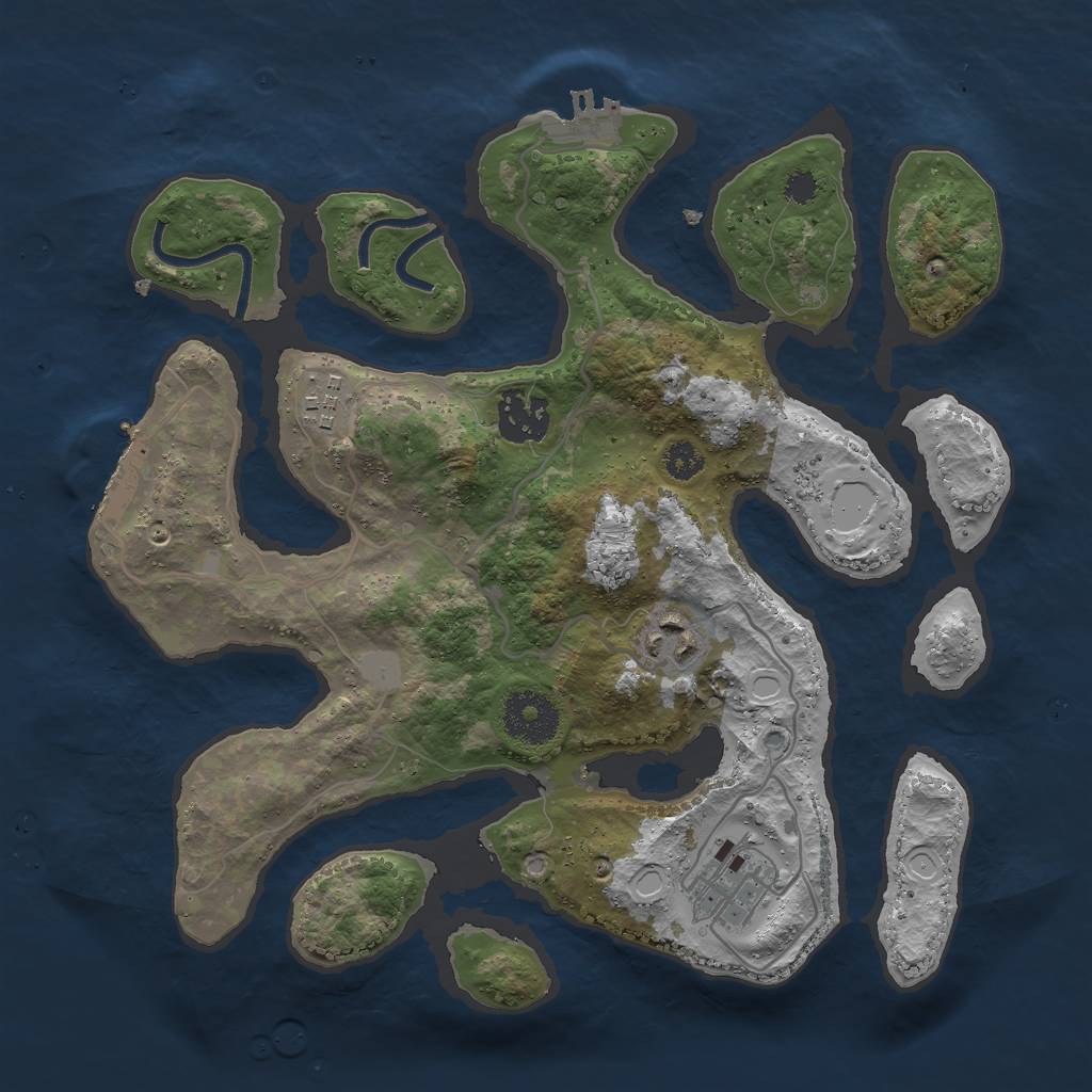 Rust Map: Procedural Map, Size: 3000, Seed: 10015, 11 Monuments