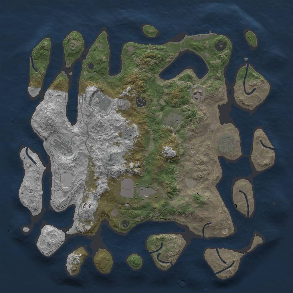 Rust Map: Procedural Map, Size: 4000, Seed: 399444, 15 Monuments