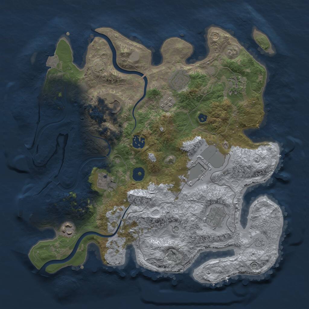 Rust Map: Procedural Map, Size: 3500, Seed: 314, 14 Monuments