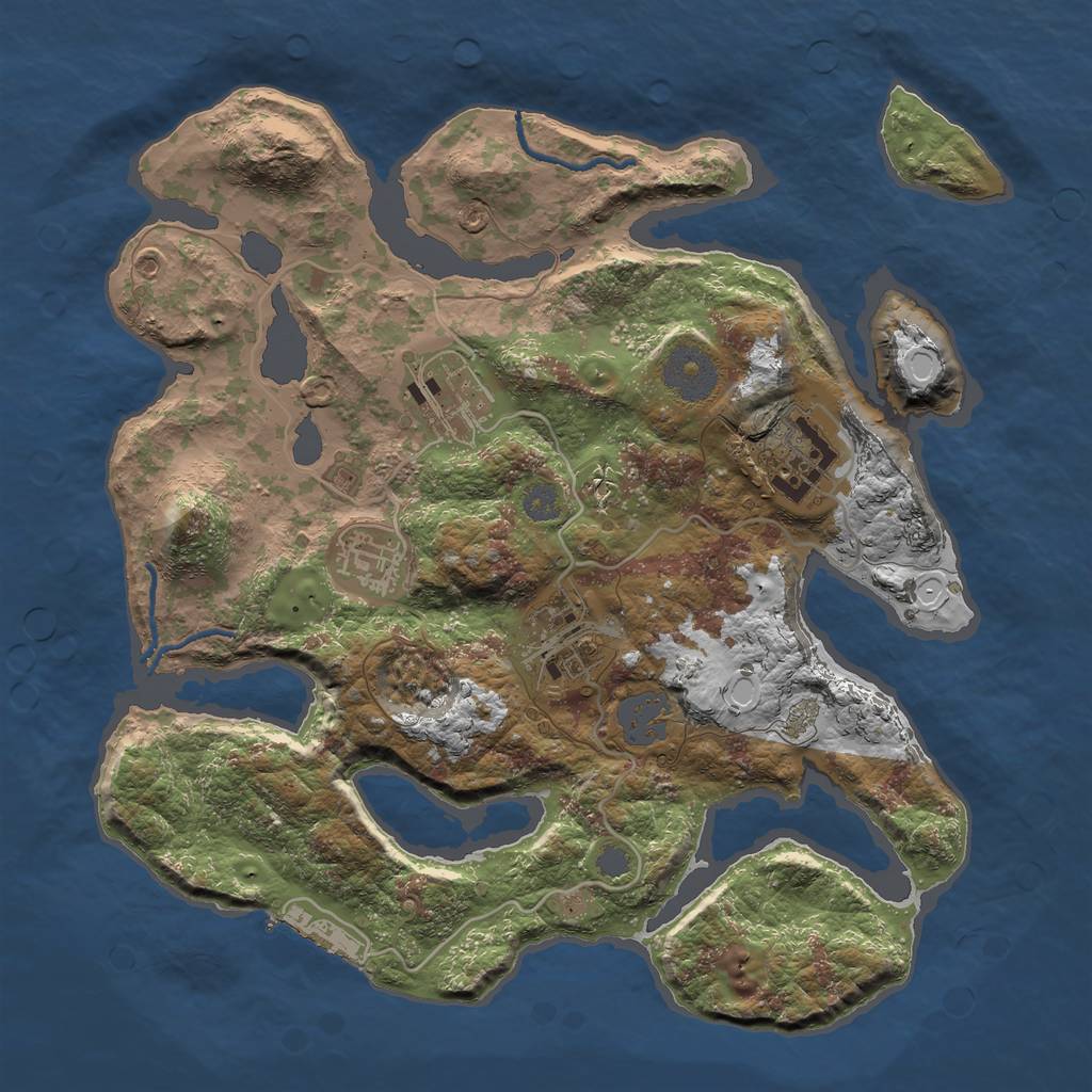 Rust Map: Procedural Map, Size: 3000, Seed: 34, 10 Monuments