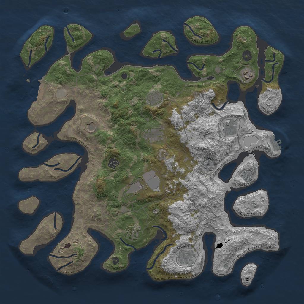 Rust Map: Procedural Map, Size: 4300, Seed: 1726395988, 18 Monuments