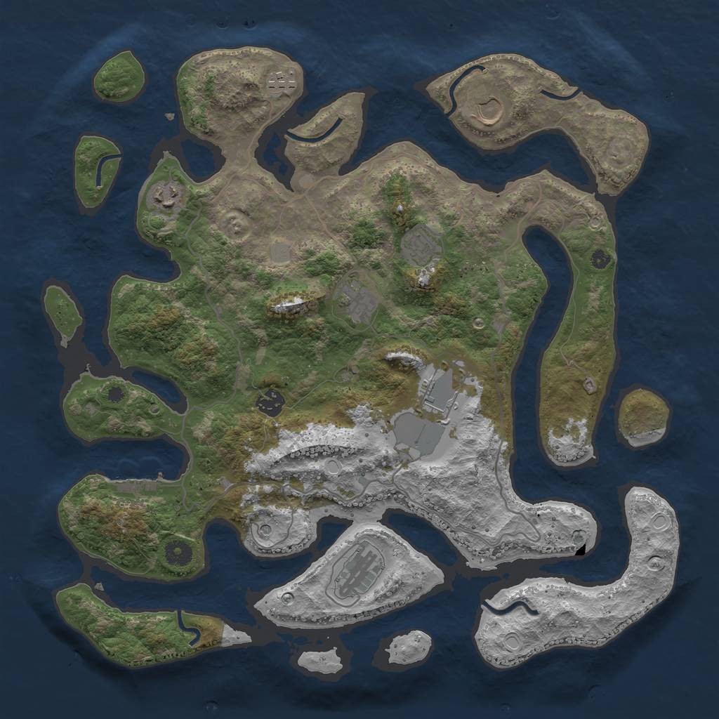 Rust Map: Procedural Map, Size: 4000, Seed: 732356, 15 Monuments