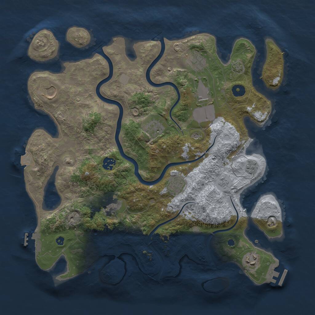 Rust Map: Procedural Map, Size: 3700, Seed: 240322241, 15 Monuments