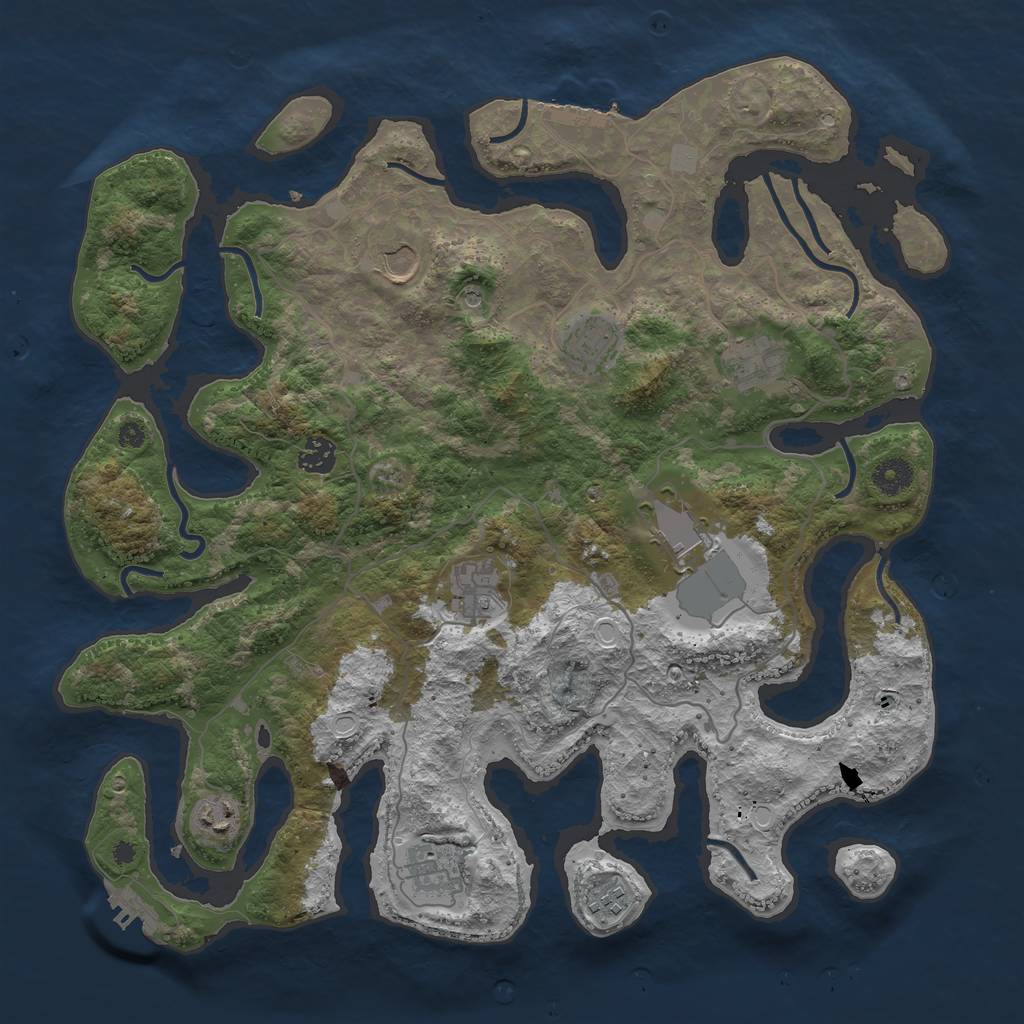 Rust Map: Procedural Map, Size: 4000, Seed: 9417, 17 Monuments