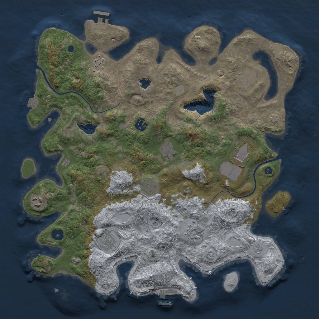 Rust Map: Procedural Map, Size: 4000, Seed: 331384, 15 Monuments