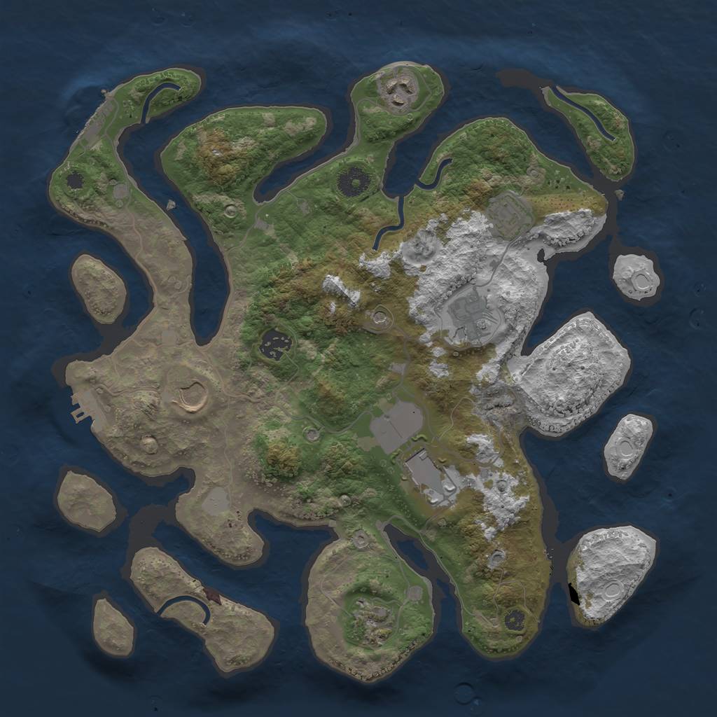 Rust Map: Procedural Map, Size: 3550, Seed: 902506, 15 Monuments