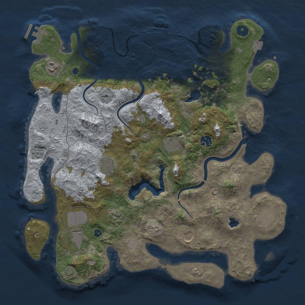 Rust Map: Procedural Map, Size: 4000, Seed: 17597, 15 Monuments
