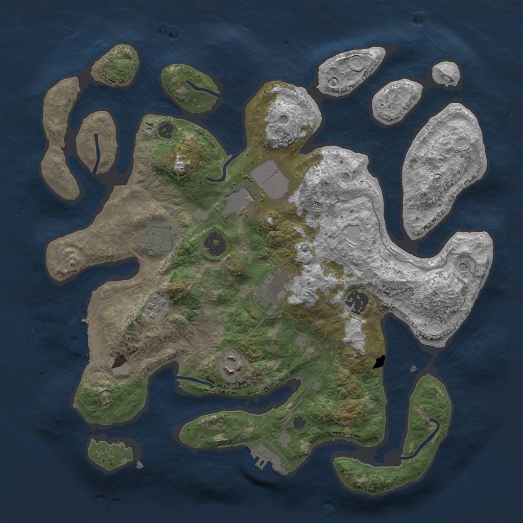 Rust Map: Procedural Map, Size: 3550, Seed: 538363, 14 Monuments