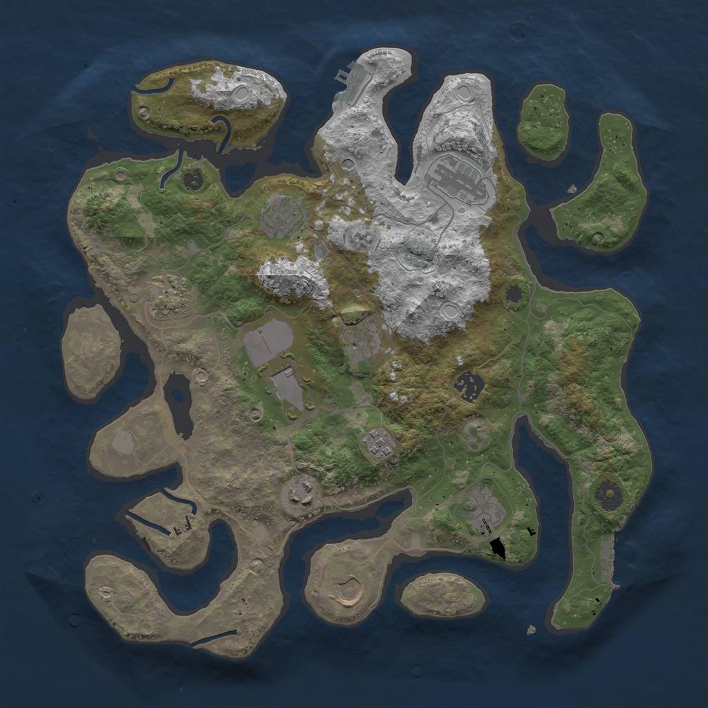 Rust Map: Procedural Map, Size: 3700, Seed: 1533167750, 18 Monuments