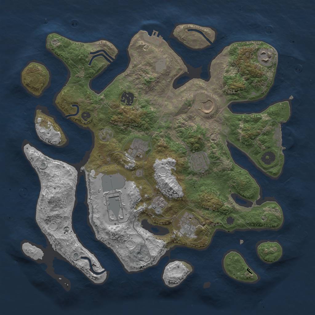 Rust Map: Procedural Map, Size: 3550, Seed: 527529, 15 Monuments